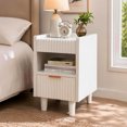 thumbnail image 3 of Set of 2 Nightstand with Fluted Drawers, Bedroom Bedside Table with Open Storage, Modern Living Room Small End Table, 3 of 11