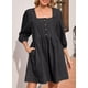 thumbnail image 4 of Vestido vaquero Sidefeel 2025 Fashion para mujer negro talla L, 4 of 7