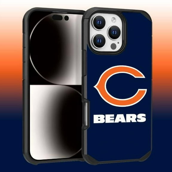 Apple iPhone 16 Pro Max (6.9) - NFL Licensed Chicago Bears Team Logo on Blue Textured Dual Layer Case
