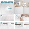 thumbnail image 4 of No Hook Shower Curtain, Brown Coastal Shower Curtains for Bathroom with See Through Top Window, Nautical Starfish Coral Jellyfish Shell Sea Waterproof & Washable Bath Curtain Narrow 54"x78", 4 of 9