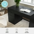 thumbnail image 4 of Martha Stewart Home Office Modular Single-Drawer Desk with 3 Drawer File Cabinet in Black with Oil Rubbed Bronze Hardware, 4 of 10