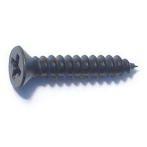 #4 x 5/8" Black Steel Phillips Flat Head Sheet Metal Screws (40 pcs.)