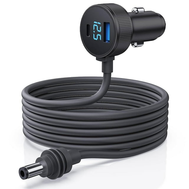 Cable de Alimentación CC para Starlink Mini Negro 3 en 1 con Pantalla Digital y Puertos Tipo C PD y
