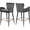 Gray, variant on Maklaine Velvet Bar Stool Chair Set of 2 in Black - Semi-circle Seat & Footrest