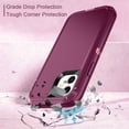 thumbnail image 4 of I-HONVA For iPhone 11 Case,3-Layer Military Grade Drop Protection Anti-Slip Bumper Rugged Shockproof Dustproof Protection 6.1 inch Phone Case,Deep Purple Pink, 4 of 7