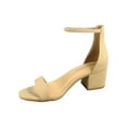 thumbnail image 2 of Women's Weekend Low Chunky Block Heel Open Toe Ankle Strap Dress Sandal Shoes ( Natural, 8.5 ), 2 of 2