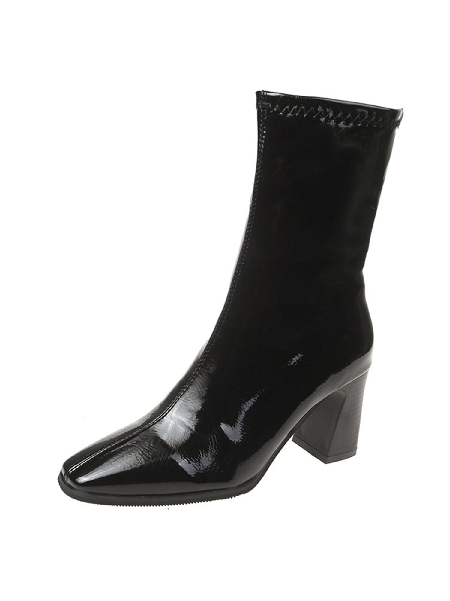 Harsuny Women Walking Casual High Heels Comfort Pull On Work Chunky