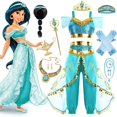 thumbnail image 2 of Disfraz de jazmín para niñas, vestido de princesa árabe para fiesta de cumpleaños, Navidad, ropa de Cosplay para bebés de 2 a 10 años Fivean unisex, 2 of 2