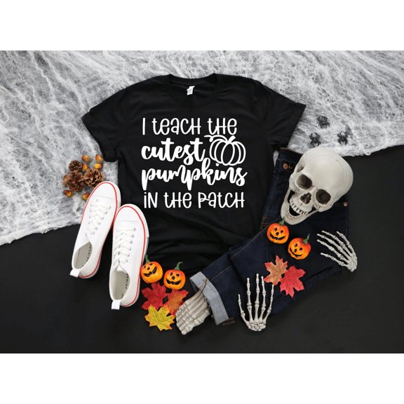Teacher's Halloween Shirt, I Teach The Cutest Pumpkins in the Patch Halloween T-Shirt