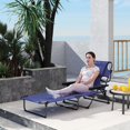 thumbnail image 3 of Resenkos Premium Foldable Recliner Chair, Comfortable Lounge Seat With Backrest, Ideal, Navy Blue, 3 of 11