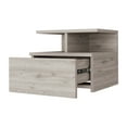 thumbnail image 3 of Gray 2 Shelf Nightstand For A Stylish Bedroom Look Floating With Convenience, 3 of 4