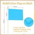 thumbnail image 2 of Uxcell 8x3 Inch Light Blue Blank Stick Flag, 12Pcs Wooden Pole Handheld Solid Color Flag, 2 of 6