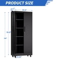 thumbnail image 2 of Cterwk 71"H Metal Garage Storage Cabinet with Shelves and Lock, Heavy Duty Metal Cabinet for Garage, Workshop, Office, Black, 2 of 9