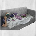 thumbnail image 5 of Peony Soft Flannel Fleece Throw Blanket, Naive Hand Drawn Flowers Purple Tones Iris Flower, Cozy Plush for Indoor and Outdoor Use, 60" x 80", White Multicolor, by Ambesonne, 5 of 5