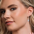 thumbnail image 4 of Gem Stone King 925 Silver and 10K Yellow Gold Sky Blue Aquamarine and Lab Grown Diamond Dangle Earrings for Women | 2.32 Cttw | Gemstone March Birthstone | Pear Shape 9X6MM, 4 of 6