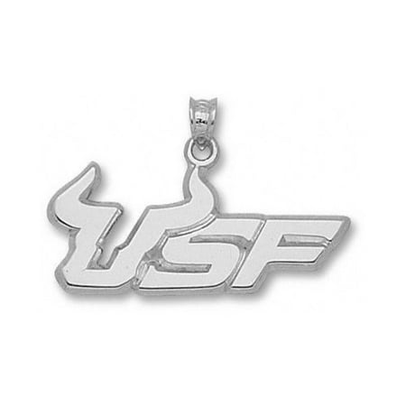 NCAA - South Florida Bulls Sterling Silver ''USF'' Horn 1/2'' Pendant