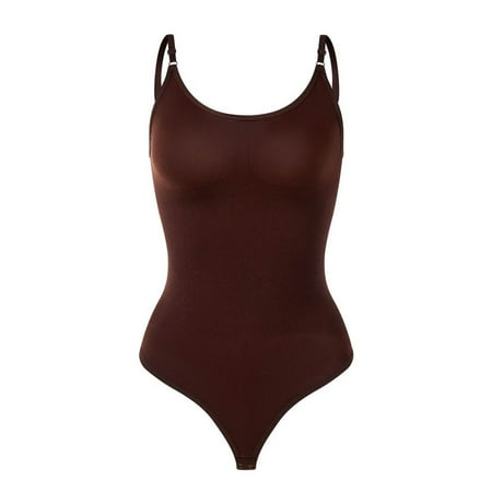 LARUYEKO Seamless Body Bodysuit For Women Plus Size Lift Thong Adjustable Strap Spandex Camisole Tops Compression Tops V5 Womens Bodysuit Leather Waist Trainer Sheer Bodysuit Womens Waist Band