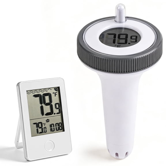 Digital Floating Pool Thermometer, Wireless Thermometer with Easy Read Screen Display, Remote Water IPX8 Waterproof for Swimming Pools, Fish Tank, Hot Tub