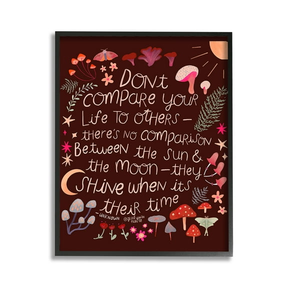 Stupell Industries Inspirational Nature Quote Inspirational Painting Black Framed Art Print Wall Art, 11 x 14