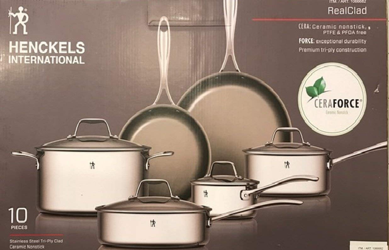 J.A. Henckels 10Pc RealClad Ceramic NonStick Cookware