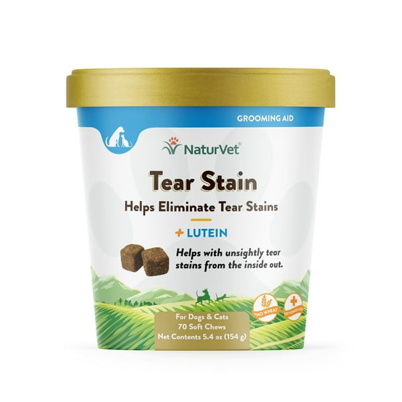 NaturVet Tear Stain Plus Lutein Soft Chews for Dogs & Cats 70ct