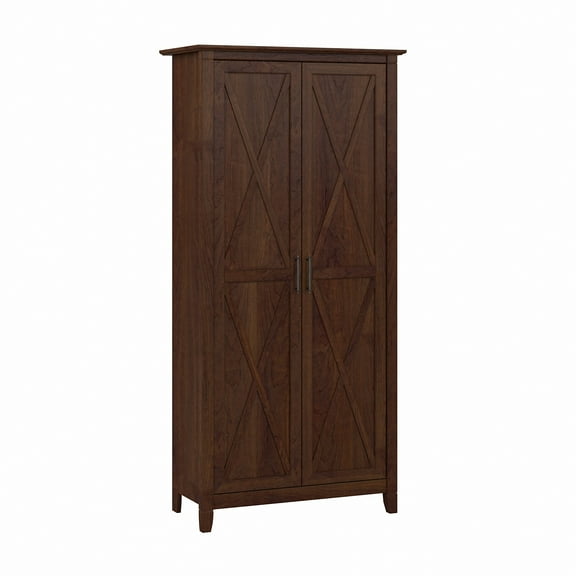Key West Tall Storage Cabinet with Doors in Bing Cherry - Engineered Wood