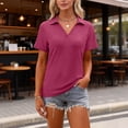 thumbnail image 5 of Hearthz Pink Womens Polo Shirts Short Sleeve Collared Uniform Tops Women Business Casual Golf Shirt Work Tops, 5 of 5