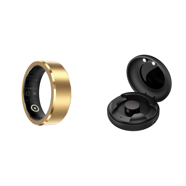 Smart Ring Impermeable Hombres Mujeres Oxígeno en Monitor Ritmo Cardíaco Y Sueño (Oro 10)