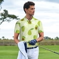 thumbnail image 3 of Rateoe Avocado With Leaf And Flower Pattern Men's Short Sleeve Polo Shirts, Golf Polo Shirts Short Sleeve Performance Moisture Wicking Dry-X-Large, 3 of 6