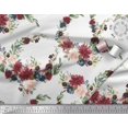 thumbnail image 2 of Soimoi White Cotton Duck Fabric Ranunculus & Penoy Floral Print Print Sewing Fabric By the Yard 44 Inch Wide, 2 of 3