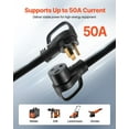 thumbnail image 2 of 50A Generator Extension Cord 25 ft 250V NEMA 6-50P to 6-50R 12500W Heavy-Duty Power Cable with ETL Certification, Weather-Resistant SWT Insulation, Light Indicator, and Convenient Storage for Outdoor, 2 of 10