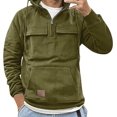 thumbnail image 2 of LAICAIW Men Tactical Sweatshirt Quarter Zip Cargo Pullover Hoodies Workout Gym Sports Running Outdoor Winter Jackets, 2 of 7