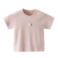 thumbnail image 3 of Gaexia Lightweight Baby Toddler Short Sleeve T Shirt For Summer Solid Kids Breathable Girls Clothes Soft Girls Tops Tees (Pink,3-6 Months), 3 of 5