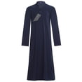 thumbnail image 4 of iixpin Men's Monk Robes Ritual Meditation Gown Loose Fit Sides Split Robe Theme Party Costume Navy Blue M, 4 of 7