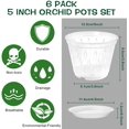 LONGRV 1PC Orchid Pot 5 inch with Holes and Saucers, Clear Plastic