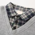 thumbnail image 6 of SUXIAN Childrens Plaid Pocket Long Sleeve Layered Sweatshirt for Boys and Girls Fall Winter Casual Comfortable Outfit Grey 3-4 Years, 6 of 9