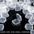 thumbnail image 6 of Trianu 50Pcs Mini Clear Jewelry Box, 1.37 x 1.37inch Earring Organizers with Hinged Lid Small Plastic Storage Box for Earrings Chains and Small Items, 6 of 10