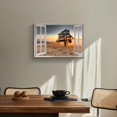 Customized Window Scenery Window View Canvas Wall Art, Nature Landscape Prints, Scenic Beach ...
