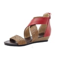 thumbnail image 1 of Zapatos de mujer sandalias de estilo étnico estilo bohemio de mujer sandalias de cuña tejidas zapatos romanos retro, 1 of 6