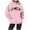 Pink, variant on NinXxx Women's Letter Printed Round Neck Pullover Long Sleeve Hoodie Green S