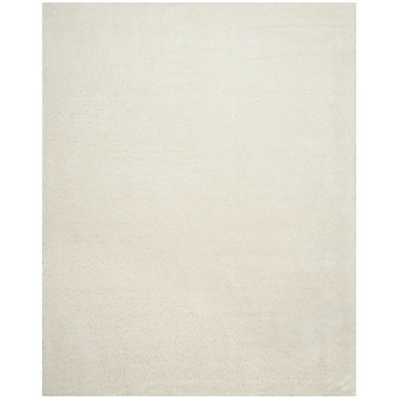 SAFAVIEH Indie Balfour Solid Polyester Shag Area Rug, Cream, 8' x 10'