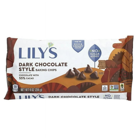 Lily's Sweets, Dark Chocolate Baking Chips, 9 oz Pack of 4