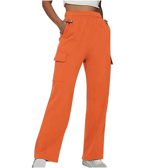 Timegard Pantalon Cargo pour Femmes Jambe Droite Taille Haute Élastique Automne Hiver Extérieur Pantalon Confortable