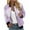 Purple, variant on HAPIMO Flight Jackets for Women Trendy Full Zip Up Coats Fall Fashion Color Block Long Sleeve Outerwear with Pockets Green L