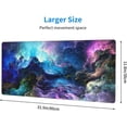 thumbnail image 3 of Galaxy Purple Blue Gaming Mouse Pad Desk Mat XL 31.5×11.8 Inch Abstract Nebula Universe Space Extended Mousepad 30X80cm with Non-Slip Rubber Base Stitched Edge Large Desk Pad for Gamer Office, 3 of 6