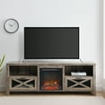 thumbnail image 3 of Walker Edison Farmhouse Fireplace TV Stand for TVs up to 80", Grey Wash, 3 of 13