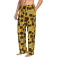 thumbnail image 2 of Uemuo Hawaii Palms Pattern Men's Wide Leg Palazzo Lounge Pants with Pockets Light Weight Loose Comfy Casual Pajama Pants-Medium, 2 of 9