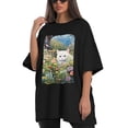 thumbnail image 4 of Plus Size Shirt for Women Black Tops for Women Short Sleeves Shirt for Women Cat T Shirt Crewneck Shirt for Women XL, 4 of 5