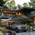 thumbnail image 2 of Summit Living 12 x 30 ft Metal Carport with Galvanized Steel Panel Roof, 2 Cars Heavy Duty Carport, Outdoor Garage Shelter for All Weather, 2 of 10