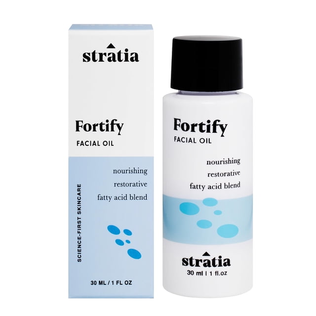 Fortificar estratia | Aceite facial restaurador con mezcla de ácidos grasos omega | Nutritivo y no graso | Para pieles secas y sensibles combinadas | 1 onza líquida